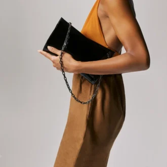 Loubitwist – Clutch – Piele lăcuită – Negru