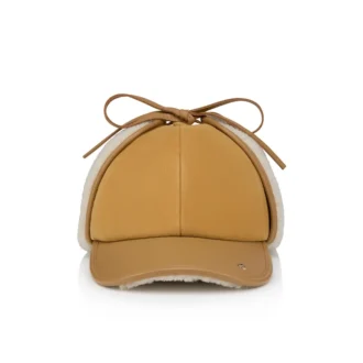 Loubiwood – Șapcă – Piele de miel Nappa și blană de oaie – Bej Loubiwood – Șapcă – Piele de miel Nappa și blană de oaie – Bej