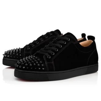 Louis Junior Spikes – Sneakers – Piele de vițel velur – Negru – Bărbați