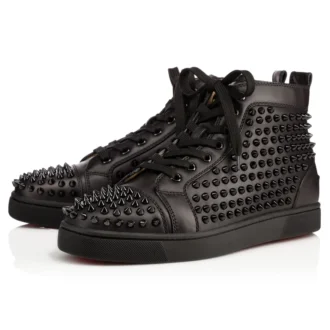 Louis – Sneakers înalte – Piele de vițel și ținte – Negru – Bărbați Louis – Sneakers înalte – Piele de vițel și ținte – Negru – Bărbați