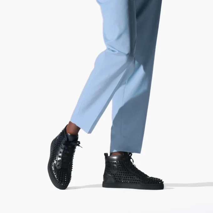 Louis – Sneakers înalte – Piele de vițel și ținte – Negru – Bărbați