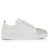Louise Junior Perla – Sneakers – Satin creponat, piele de vițel și perle – Alb – Femei