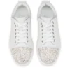 Louise Junior Perla – Sneakers – Satin creponat, piele de vițel și perle – Alb – Femei