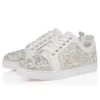Louiseperla – Sneakers – Satin creponat, piele de vițel, strasuri și perle – Alb – Femei
