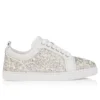 Louiseperla – Sneakers – Satin creponat, piele de vițel, strasuri și perle – Alb – Femei