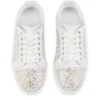 Louiseperla – Sneakers – Satin creponat, piele de vițel, strasuri și perle – Alb – Femei