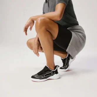 Mara – Sneakers – Piele de vițel velurată, piele de miel Nappa și plasă – Negru – Femei Mara – Sneakers – Piele de vițel velurată, piele de miel Nappa și plasă – Negru – Femei