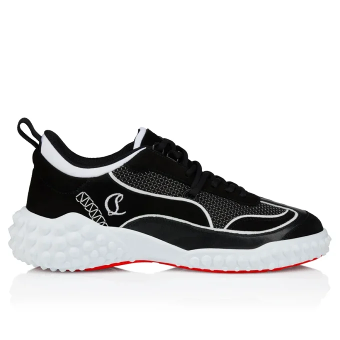 Mara – Sneakers – Piele de vițel velurată, piele de miel Nappa și plasă – Negru – Femei