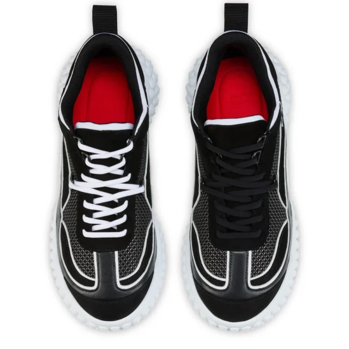 Mara – Sneakers – Piele de vițel velurată, piele de miel Nappa și plasă – Negru – Femei