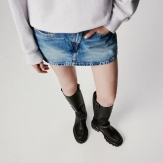 Marinetta Pyraclou – Cizme – Piele de vițel cerată – Negru – Femei Marinetta Pyraclou – Cizme – Piele de vițel cerată – Negru – Femei
