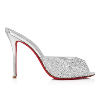 Me Dolly Strass – Mule de 100 mm – Piele de căprioară și strasuri – Argintiu Me Dolly Strass – Mule de 100 mm – Piele de căprioară și strasuri – Argintiu