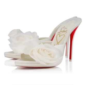 Mere Lachaise Mule – Mule de 120 mm – Satin creponat – Ivory – Femei Mere Lachaise Mule – Mule de 120 mm – Satin creponat – Ivory – Femei