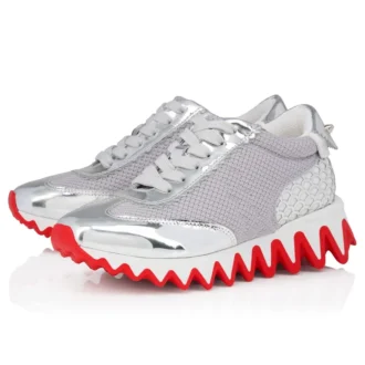 Mini Shark – Sneakers de alergare – Piele de vițel – Argintiu – Copii