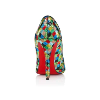 Miss Z Arlequin – Pantofi cu toc de 100 mm – Satin creponat brodat cu micro-paieți – Multicolor – Femei