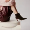 Miss Z Booty – Cizme joase de 80 mm – Piele de vițel velur – Cafa – Femei
