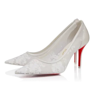 Miss Z Mesh – Pantofi cu toc de 80 mm – Plasă și piele nappa – Bianco – Femei