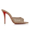 Miss Z Mule Degrasstrass Perla – Mule de 100 mm – Plasă, piele nappa și perle – Blush – Femei