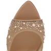 Miss Z Mule Degrasstrass Perla – Mule de 100 mm – Plasă, piele nappa și perle – Blush – Femei