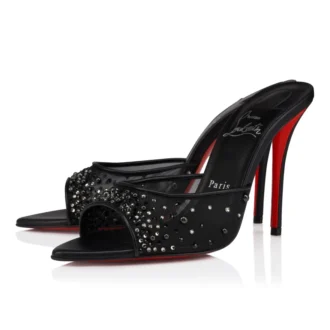 Miss Z Mule Degrasstrass Perla – Mule de 100 mm – Plasă, piele nappa și perle – Negru – Femei
