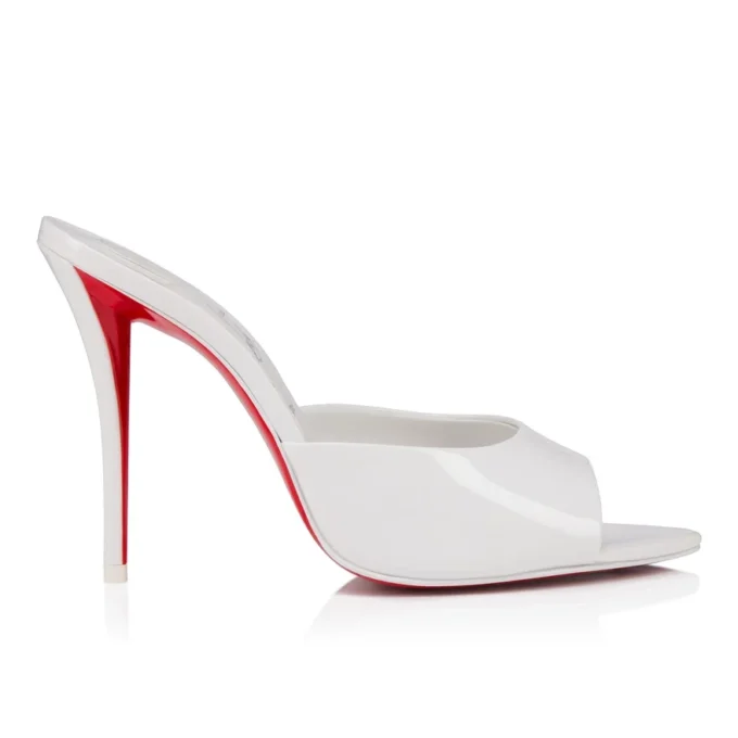 Miss Z Mule – Mule de 100 mm – Piele de vițel lăcuită – Bianco – Femei