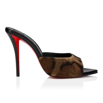 Miss Z Mule – Mule de 100 mm – Piele de vițel păroasă cu imprimeu „Bengali”, piele de ied și piele lucioasă – Maro – Femei Miss Z Mule – Mule de 100 mm – Piele de vițel păroasă cu imprimeu „Bengali”, piele de ied și piele lucioasă – Maro – Femei