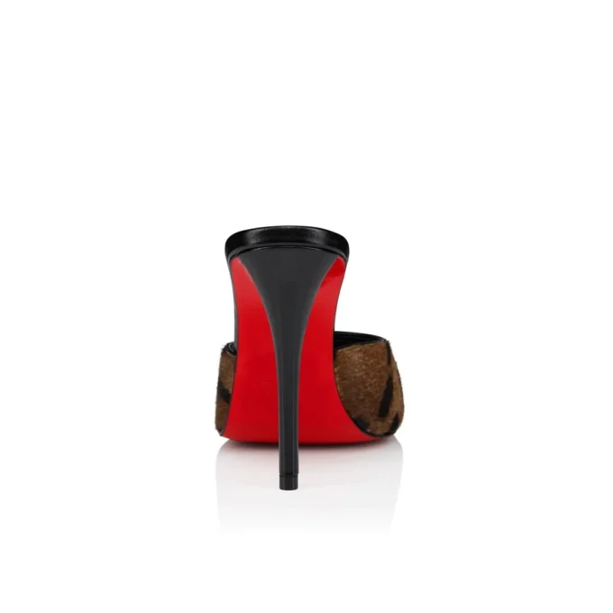 Miss Z Mule – Mule de 100 mm – Piele de vițel păroasă cu imprimeu „Bengali”, piele de ied și piele lucioasă – Maro – Femei Miss Z Mule – Mule de 100 mm – Piele de vițel păroasă cu imprimeu „Bengali”, piele de ied și piele lucioasă – Maro – Femei