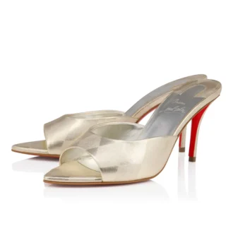 Miss Z Mule – Mule de 80 mm – Piele de miel nappa laminată în formă de diamant – Platino Chiaro – Femei Miss Z Mule – Mule de 80 mm – Piele de miel nappa laminată în formă de diamant – Platino Chiaro – Femei