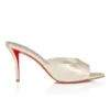 Miss Z Mule – Mule de 80 mm – Piele de miel nappa laminată în formă de diamant – Platino Chiaro – Femei Miss Z Mule – Mule de 80 mm – Piele de miel nappa laminată în formă de diamant – Platino Chiaro – Femei
