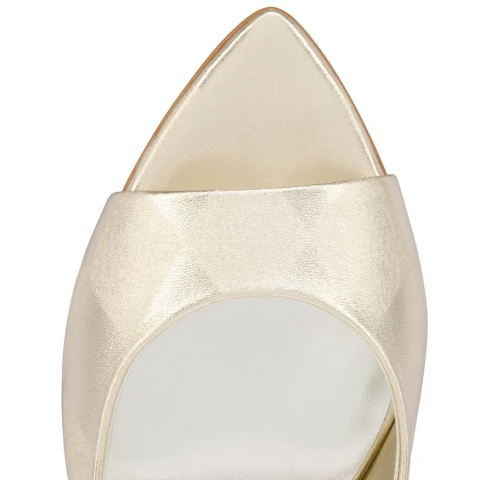 Miss Z Mule – Mule de 80 mm – Piele de miel nappa laminată în formă de diamant – Platino Chiaro – Femei Miss Z Mule – Mule de 80 mm – Piele de miel nappa laminată în formă de diamant – Platino Chiaro – Femei