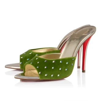Miss Z Mule Strass Losanges – Mule de 100 mm – Catifea și strasuri – Haiiro – Femei