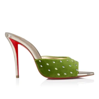 Miss Z Mule Strass Losanges – Mule de 100 mm – Catifea și strasuri – Haiiro – Femei