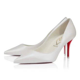 Miss Z – Pantofi cu toc de 80 mm – Piele nappa perlată – Bianco – Femei