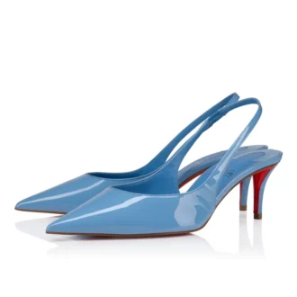 Miss Z Sling Back – Pantofi cu toc de 60 mm și baretă în spate – Piele de vițel lăcuită – Ceruleo – Femei