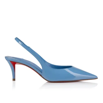 Miss Z Sling Back – Pantofi cu toc de 60 mm și baretă în spate – Piele de vițel lăcuită – Ceruleo – Femei