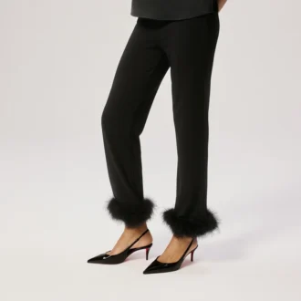 Miss Z Sling Back – Pantofi cu toc de 60 mm și baretă în spate – Piele de vițel lăcuită – Negru – Femei