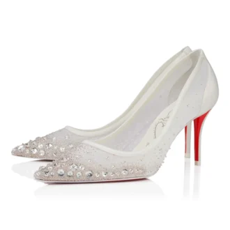 Miss Z Sparkling – Pantofi cu toc de 80 mm – Plasă și strasuri – Versiune Ivory – Femei