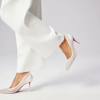 Miss Z Sparkling – Pantofi cu toc de 80 mm – Plasă și strasuri – Versiune Ivory – Femei