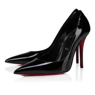 Miss Z Suola Strass – Pantofi cu toc de 100 mm – Piele de vițel lăcuită – Negru – Femei
