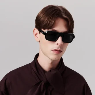 Modelul nostru Georges Lb0027 – Ochelari de soare – Acetat – Negru lucios