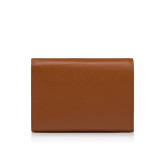 Mooncrest – Portofel compact – Piele de vițel granulată – Cuoio