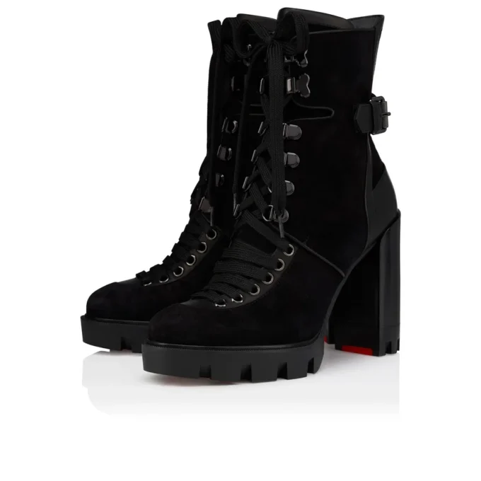 New Macademia – Cizme joase de 100 mm – Piele de vițel velur – Negru – Femei