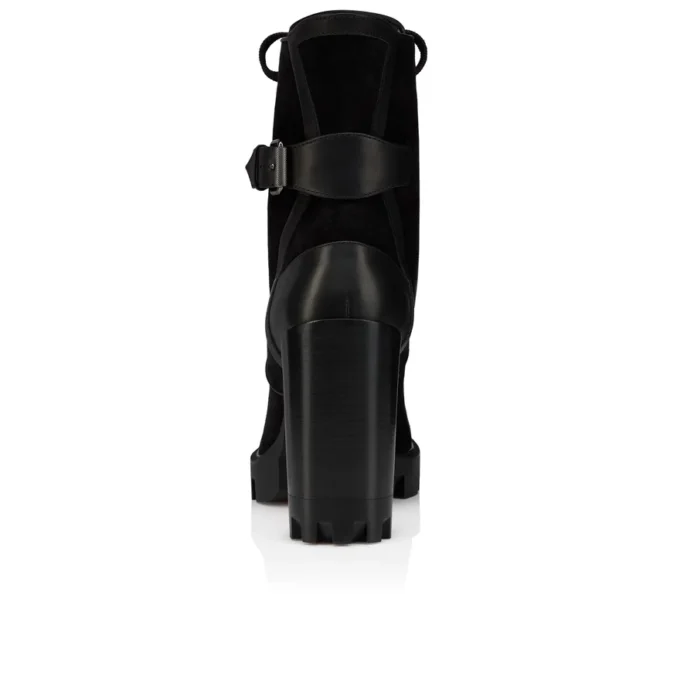 New Macademia – Cizme joase de 100 mm – Piele de vițel velur – Negru – Femei