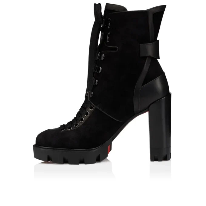 New Macademia – Cizme joase de 100 mm – Piele de vițel velur – Negru – Femei