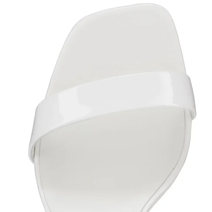 O Condora – Sandale cu bretele de 85 mm – Piele lăcuită – Bianco – Femei