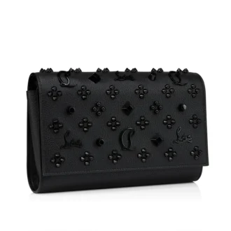 Paloma – Clutch – Piele de vițel granulată și ținte Loubinthesky – Negru