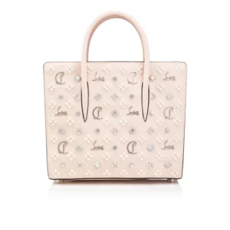 Paloma Medium – Gență cu Mâner superior – Piele de vițel granulată și ținte Loubinthesky – Leche