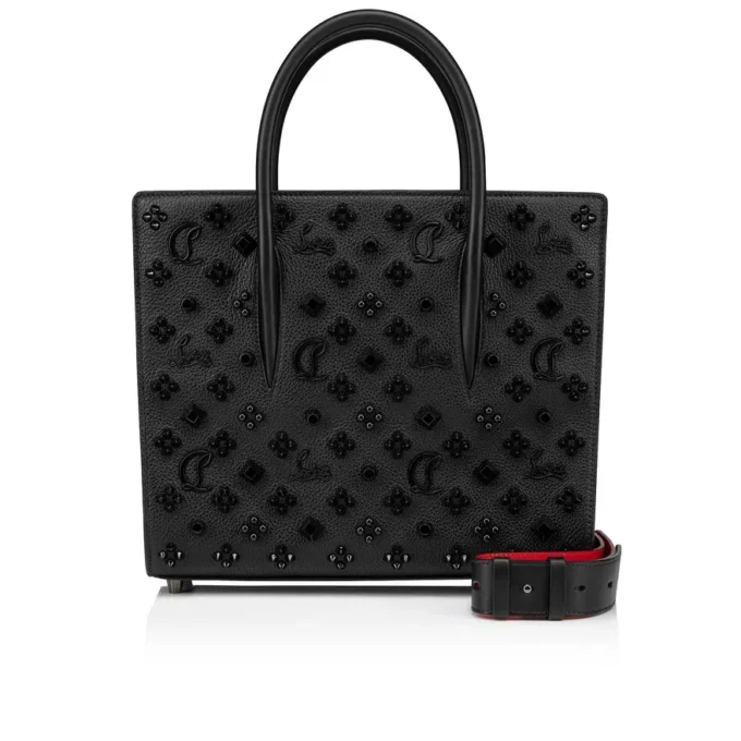 Paloma Medium – Gență cu mâner superior – Piele de vițel granulată și ținte Loubinthesky – Negru Paloma Medium – Gență cu mâner superior – Piele de vițel granulată și ținte Loubinthesky – Negru