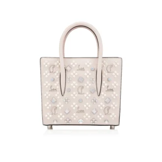 Paloma Mini – Gență cu mâner superior – Piele de vițel granată și ținte Loubinthesky – Leche