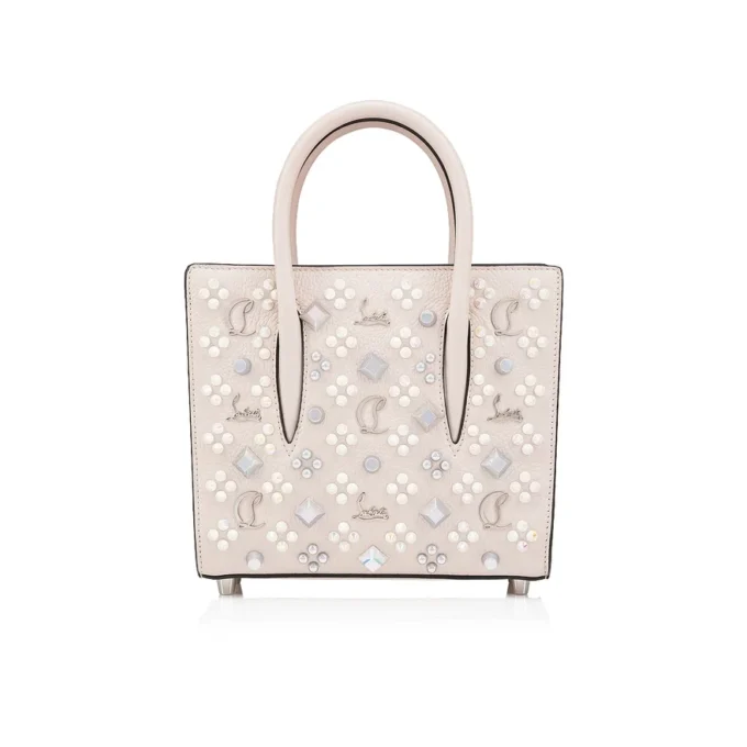 Paloma Mini – Gență cu mâner superior – Piele de vițel granată și ținte Loubinthesky – Leche Paloma Mini – Gență cu mâner superior – Piele de vițel granată și ținte Loubinthesky – Leche