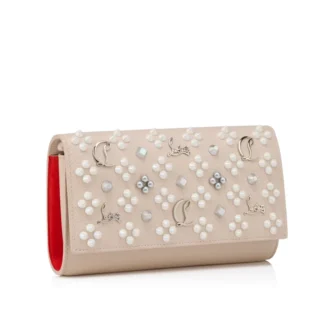 Paloma – Portofel cu lanț – Piele de vițel granată și ținte Loubinthesky – Leche